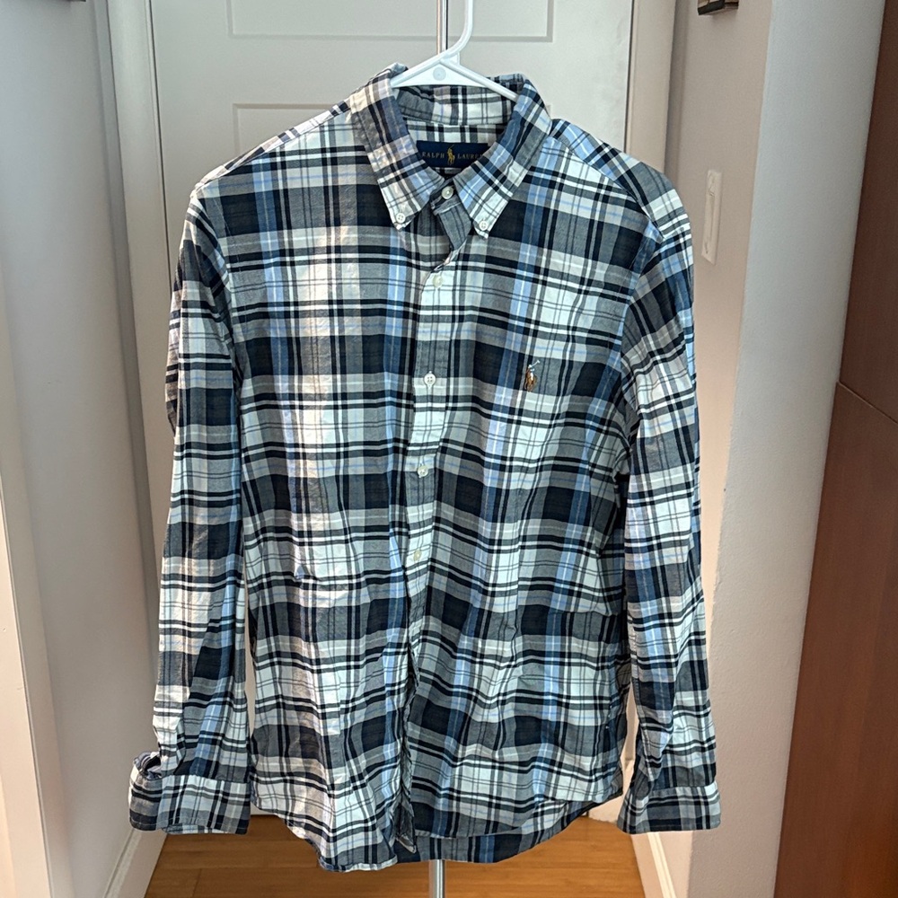 Ralph Lauren Navy and White Plaid Shirt
